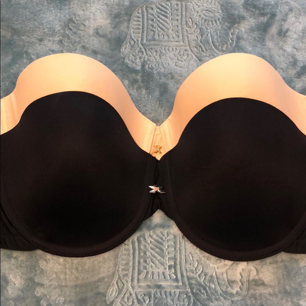2 NWOT Fredricks of Hollywood 32D strapless bras